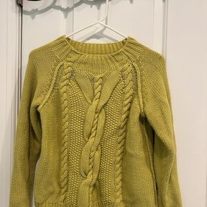J. Jill Mustard Cable Knit Sweater